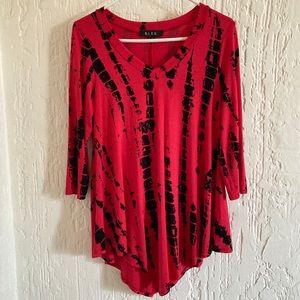 B.L.E.U. Red and Black Tunic Mini Dress Size Small